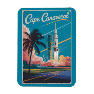 Magnet Flexible Illustration de voyage de l'art du Cap Canaveral F