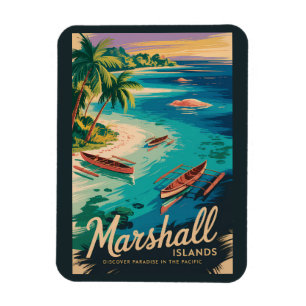 Magnet Flexible Illustration de voyage des côtes des Îles Marshall