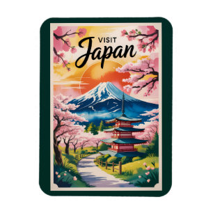 Magnet Flexible Illustration de voyage du mont Fuji au Japon Art v