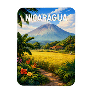 Magnet Flexible Illustration de voyage vintage Nicaragua