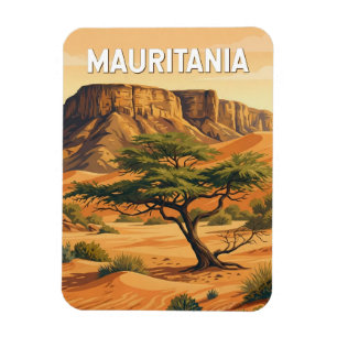 Magnet Flexible Illustration de voyage vintage sur la Mauritanie