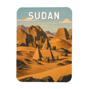 Magnet Flexible Illustration de voyage vintage sur le Soudan
