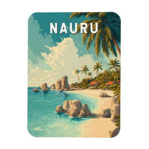 Magnet Flexible Illustration de voyage vintage sur Nauru