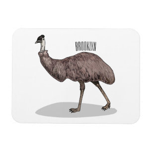Magnet Flexible Illustration d'Emu bird