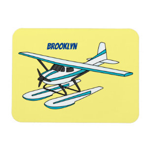 Magnet Flexible Illustration d'hydravion bleu blanc