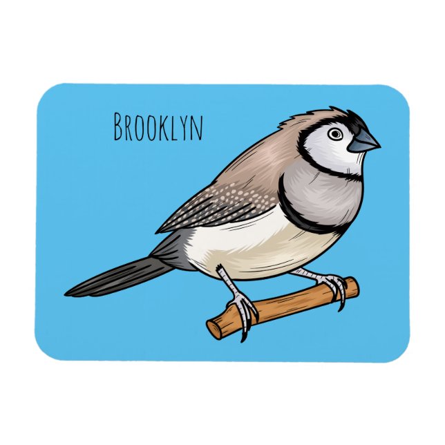 Magnet Flexible Illustration d'oiseau à deux barreaux (Horizontal)