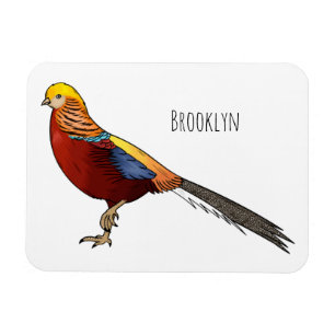 Magnet Flexible Illustration d'oiseau de faisan doré