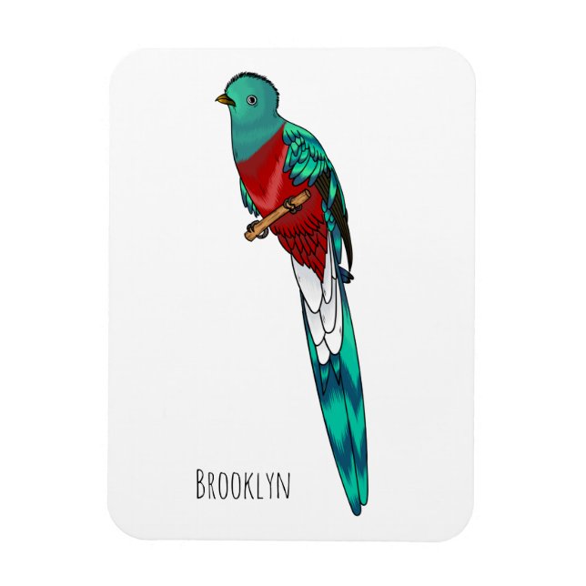 Magnet Flexible Illustration d'oiseau de quetzal resplendissant (Vertical)