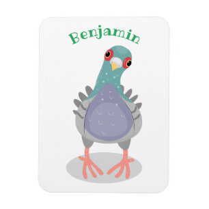 Magnet Flexible Illustration drôle de pigeon curieux