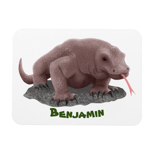 Magnet Flexible Illustration du dragon de Komodo (Horizontal)