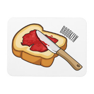 Magnet Flexible Illustration du pain et de la confiture