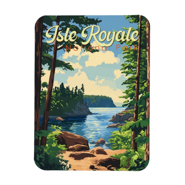 Magnet Flexible Illustration du parc national de l'Isle Royale Art (Vertical)