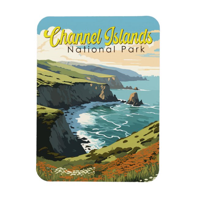Magnet Flexible Illustration du parc national des îles Channel (Vertical)