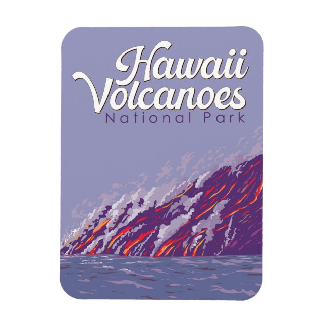 Magnet Flexible Illustration du parc national des volcans d'Hawaii (Vertical)