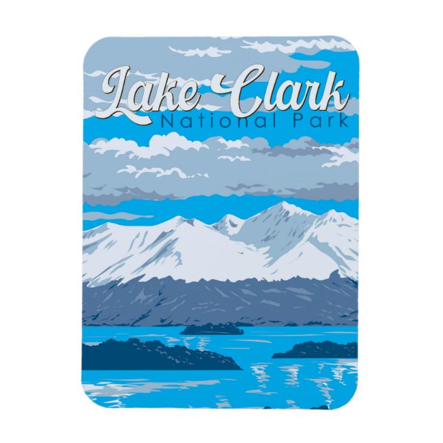 Magnet Flexible Illustration du parc national du lac Clark Art voy (Vertical)