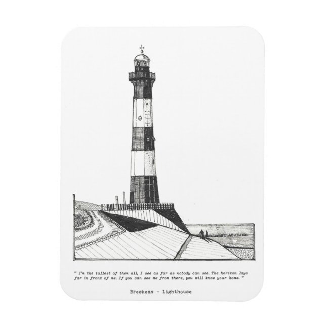 Magnet Flexible Illustration du phare de Breskens Pays-Bas (Vertical)