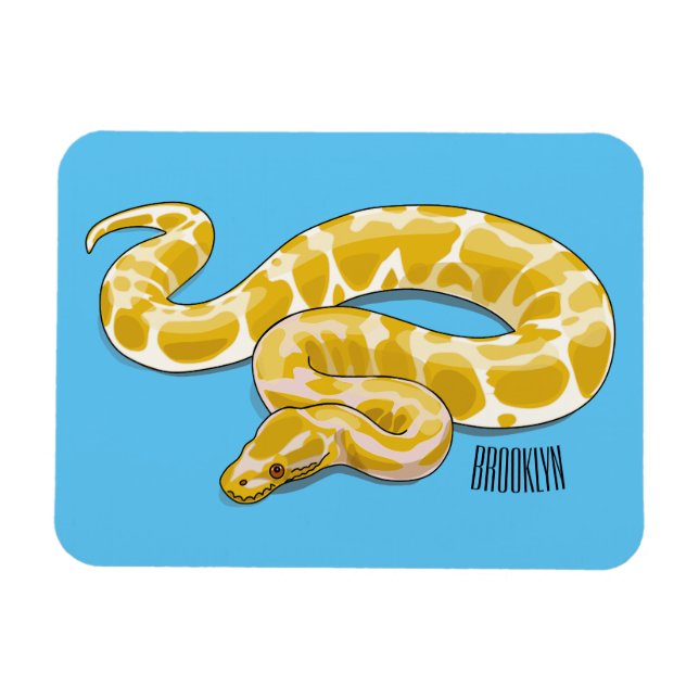 Magnet Flexible Illustration du serpent python birman (Horizontal)