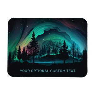 Magnet Flexible Illustration du texte personnalisé Aurora Borealis