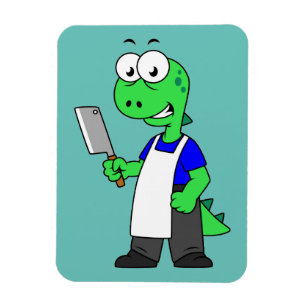 Magnet Flexible Illustration D'Un Boucher Rex Tyrannosaurus.