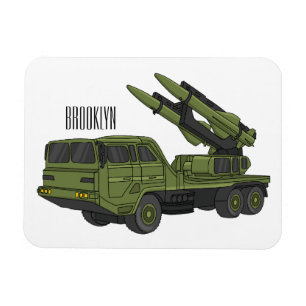Magnet Flexible Illustration d'un camion de missiles militaires