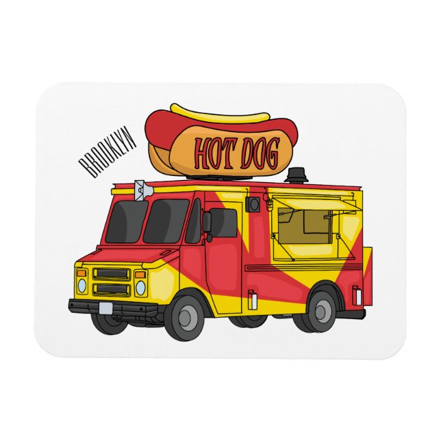 Magnet Flexible Illustration d'un camion de nourriture pour chien  (Horizontal)
