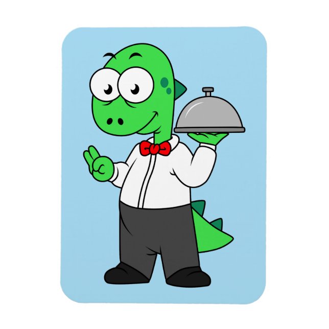 Magnet Flexible Illustration D'Un Gardien Alimentaire Tyrannosauru (Vertical)