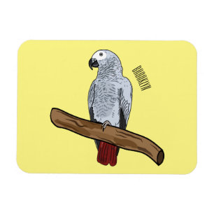 Magnet Flexible Illustration d'un perroquet gris en Afrique