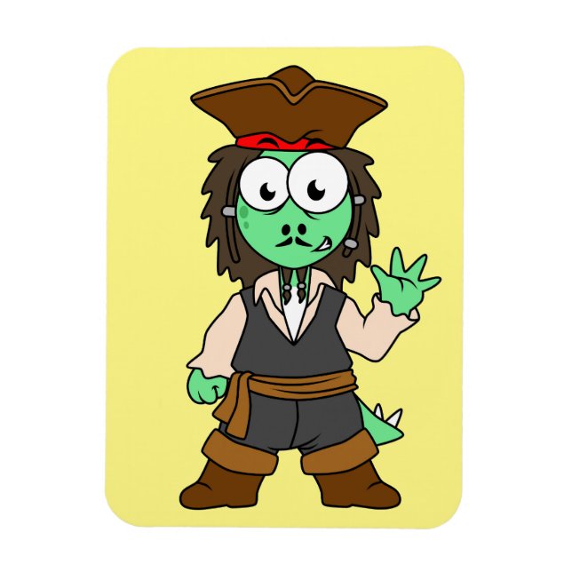 Magnet Flexible Illustration D'Un Pirate De Stegosaurus, Jack Spar (Vertical)