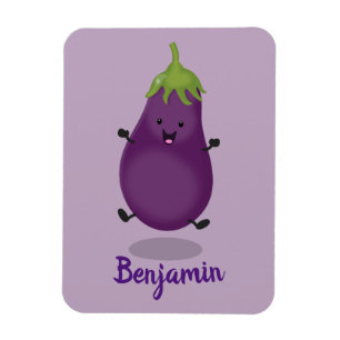 Magnet Flexible Illustration d'une caricature d'aubergine d'auberg