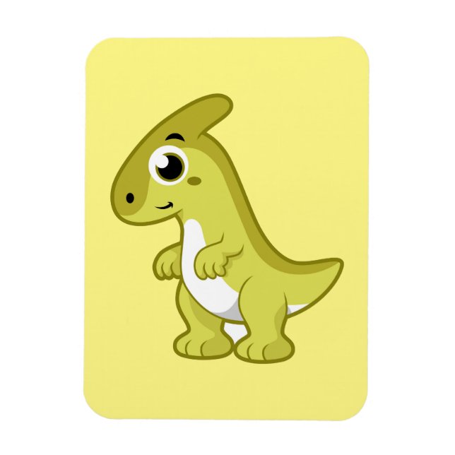Magnet Flexible Illustration Mignonne D'Un Parasaurolophus Dinosau (Vertical)