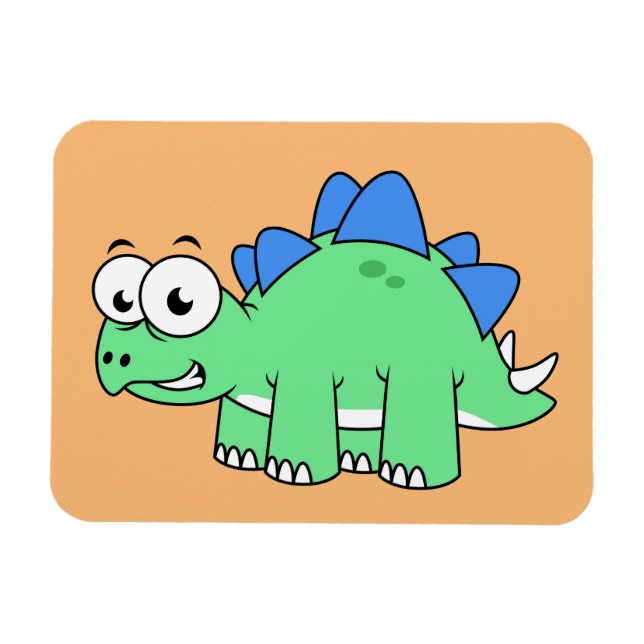 Magnet Flexible Illustration Mignonne D'Un Stegosaurus. 2 (Horizontal)