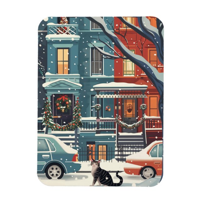 Magnet Flexible Illustration New York City retro (Vertical)
