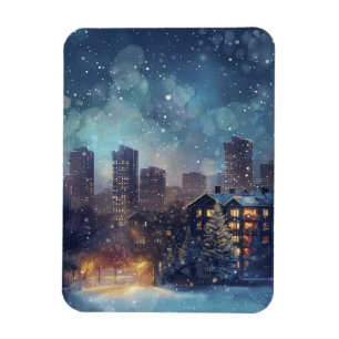 Magnet Flexible Illustration New York ville dans la neige