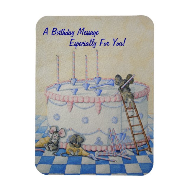 Magnet Flexible Illustration originale du gâteau d'anniversaire de (Vertical)