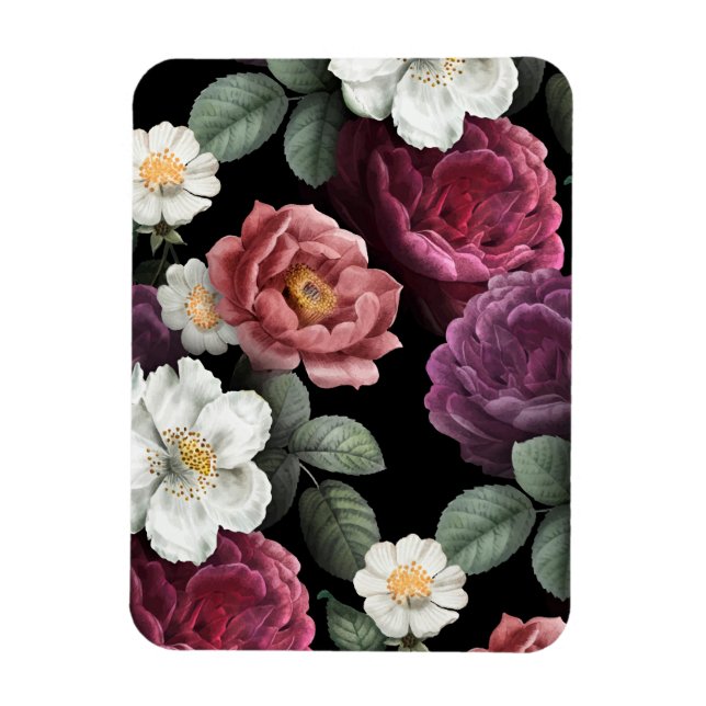 Magnet Flexible Illustration Rose vintage (Vertical)