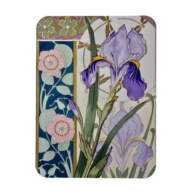 Magnet Flexible Illustration vintage Iris (Vertical)