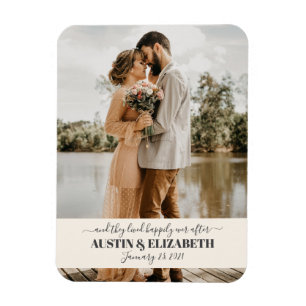 Magnet Flexible Ils ont vécu heureux toujours après mariage merci 