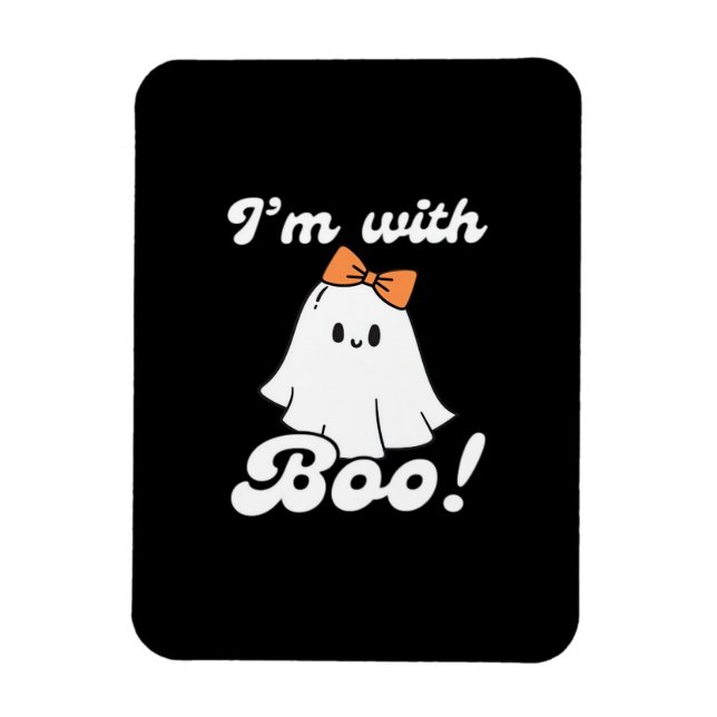 Magnet Flexible Im With Boo Funny Retro Style (Vertical)