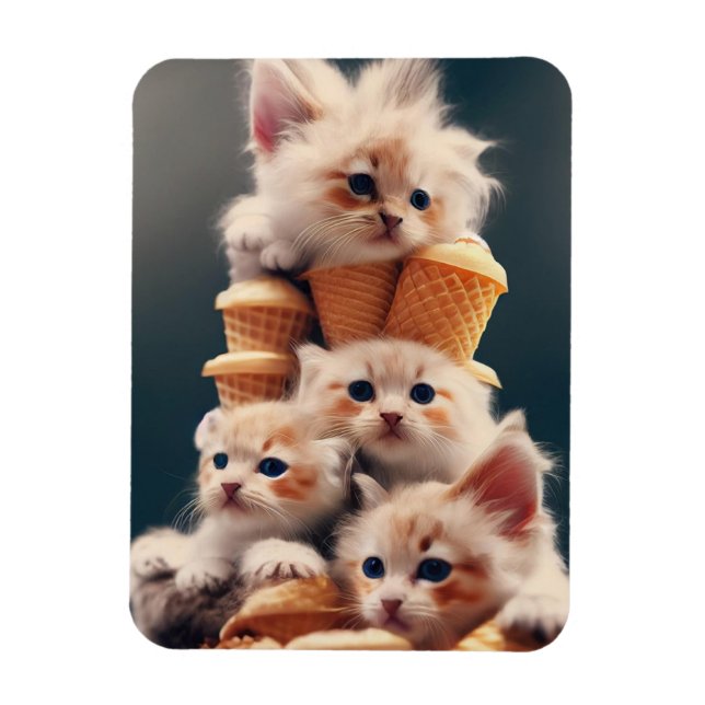 Magnet Flexible ímã gatinhos e sorvetes (Vertical)