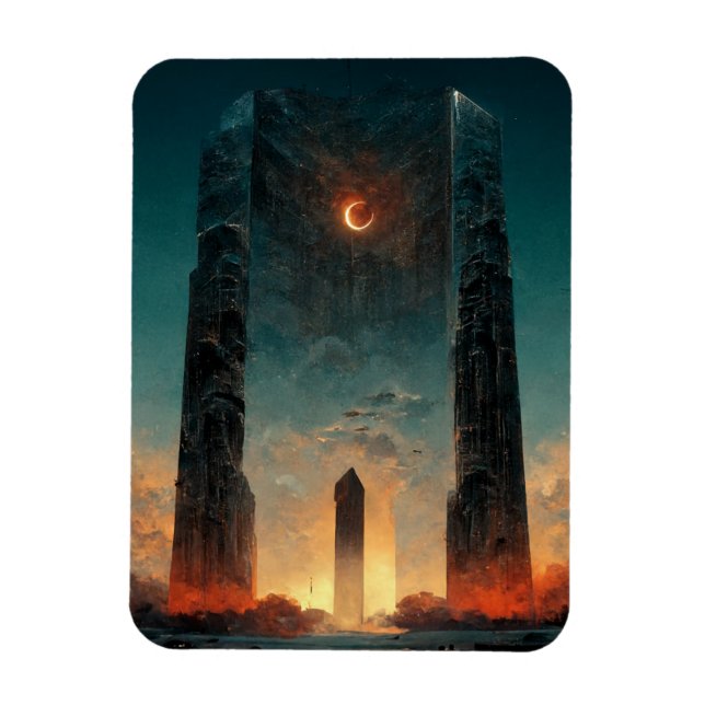 Magnet Flexible Imaginaire Black Gate Sci-Fi Art (Vertical)