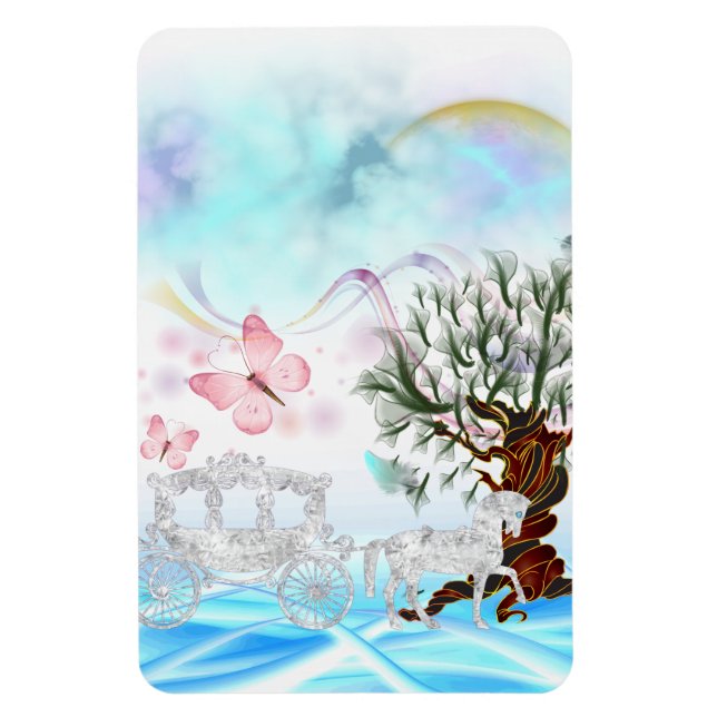 Magnet Flexible Imaginaire Crystal Horse Carriage (Vertical)
