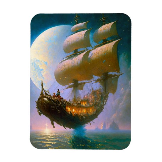 Magnet Flexible Imaginaire de navire volant (Vertical)