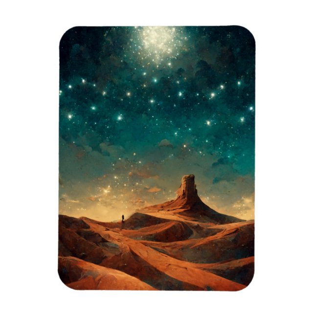 Magnet Flexible Imaginaire de nuit du désert Paysage Sci-Fi (Vertical)