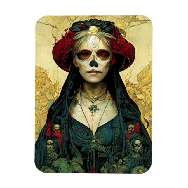 Magnet Flexible Imaginaire foncé Gothique Skull Femme (Vertical)