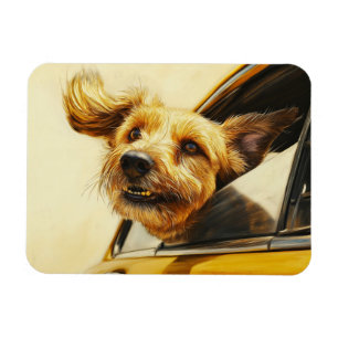 Magnet Flexible Impression d'art de chien joueur profitant d'une b
