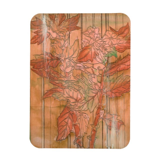 Magnet Flexible Impression florale orange moderne sur Arrière - pl (Vertical)