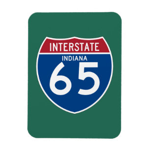Magnet Flexible Indiana IN I-65 Interstate Highway Shield -