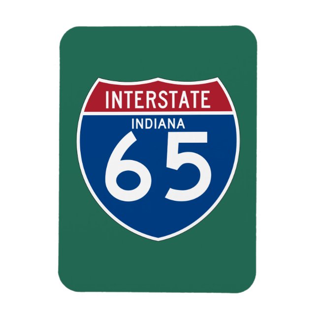 Magnet Flexible Indiana IN I-65 Interstate Highway Shield - (Vertical)