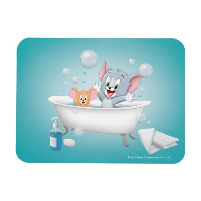 Magnet Flexible Infant Tom and Jerry Taking a Bath (Horizontal)