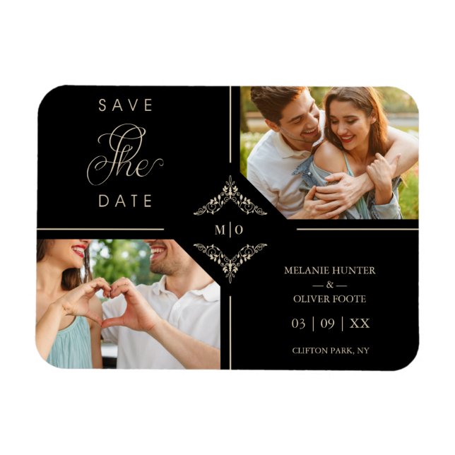 Magnet Flexible Initiales Mariages aromatisées sophistiquées (Horizontal)